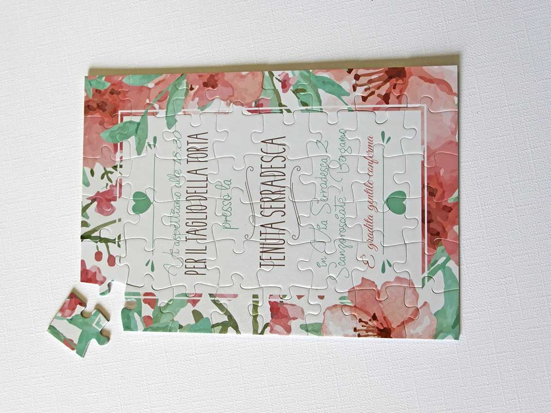 Partecipazione matrimonio a puzzle