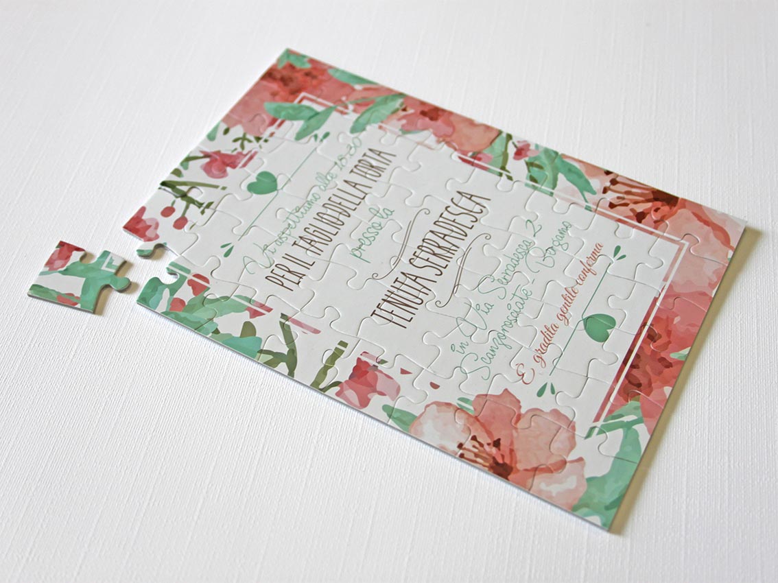 Partecipazione matrimonio a puzzle